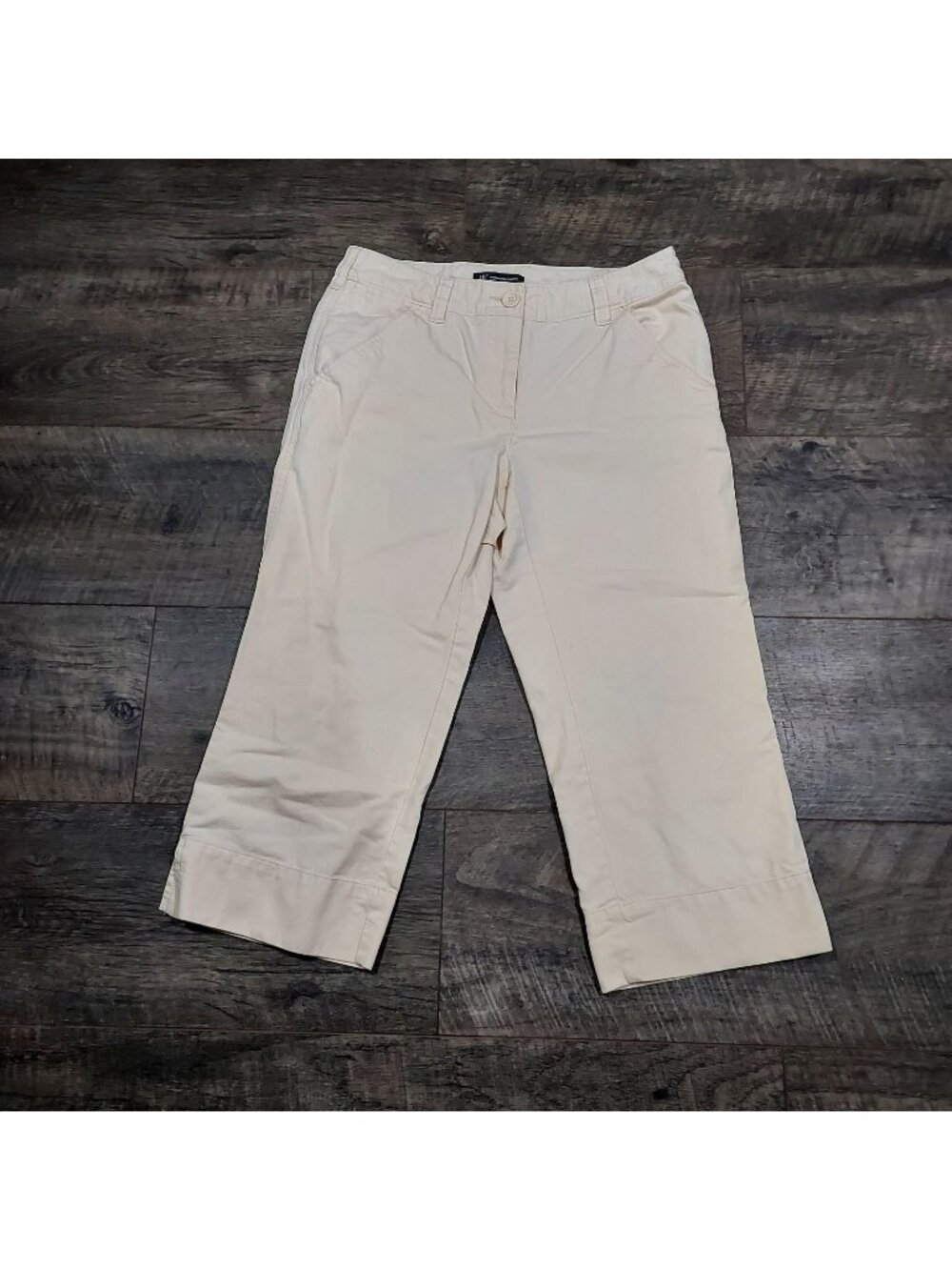 Capri Pants INC Internation Concepts 6 Petite 100% Cotton Butter Cream Preppie